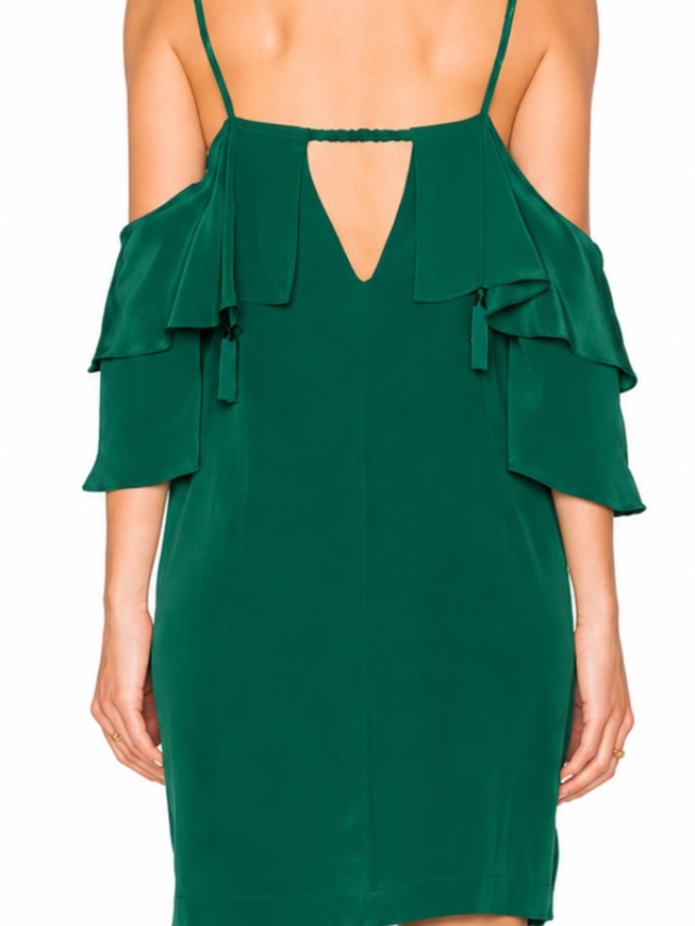Animale Teal Green Cold-Shoulder Mini Dress - Picture 3 of 11